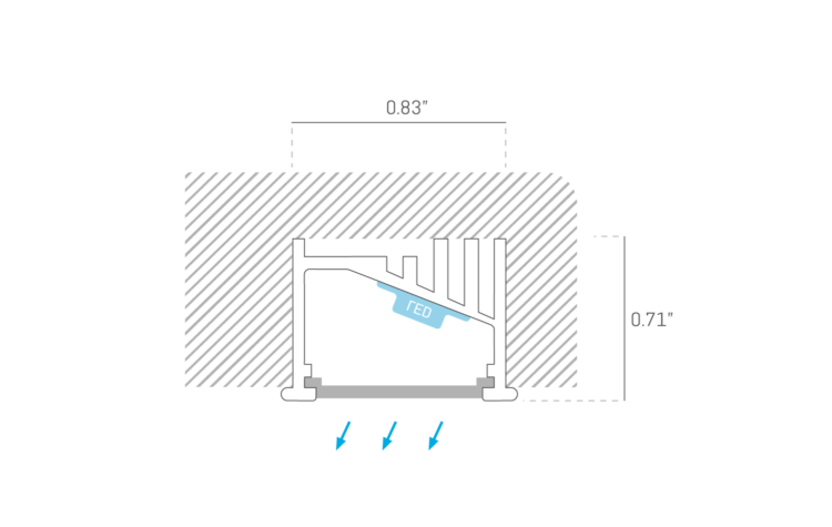 CAB16F Cabinet Closet Hidden Recessed Linear Light with Flush Frosted Lens