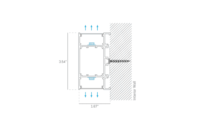 HRZ4290F Wall Wash Surface Linear Light with Flush Frosted Lens