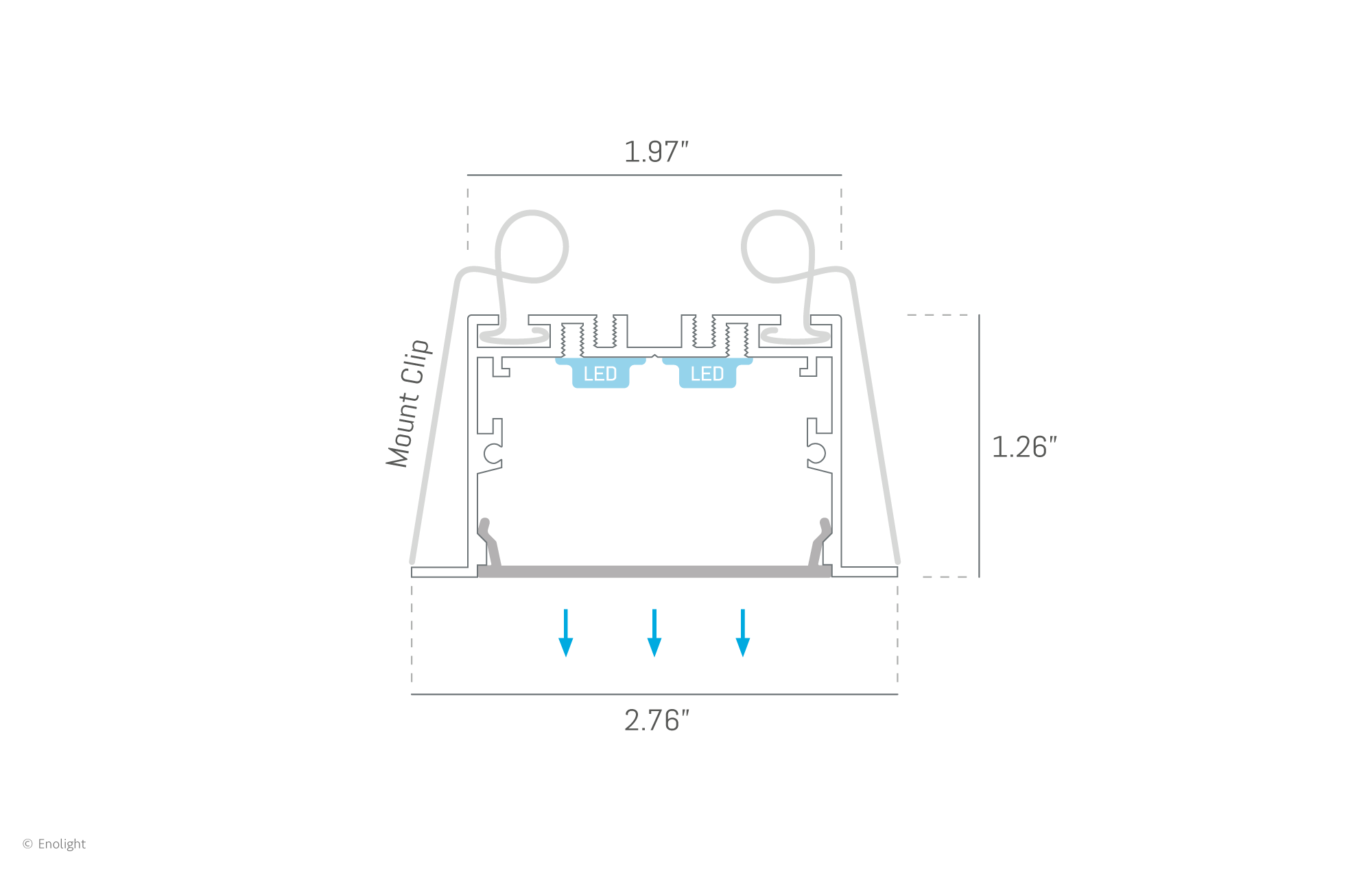 VIV6535F Extendable Ceiling Board Recessed Linear Light with Flush Frosted Lens Drawing