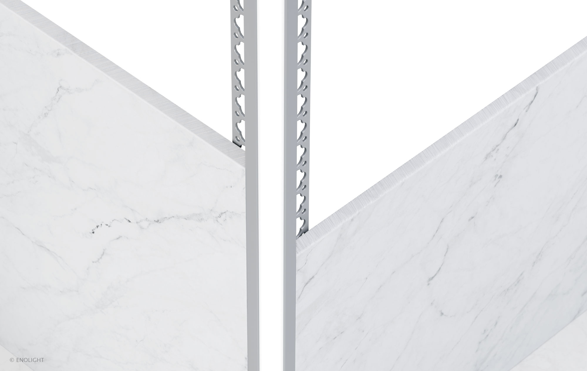 SPK4128F Outside Corner Recessed Linear Light with Flush Frosted Lens Installed