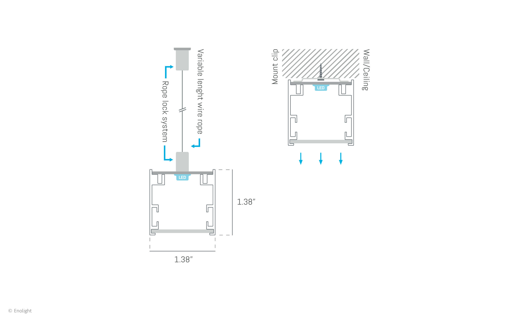 VIV3535RF Extendable Curved Pendant Surface Light with Flexible Frosted Lens Drawing