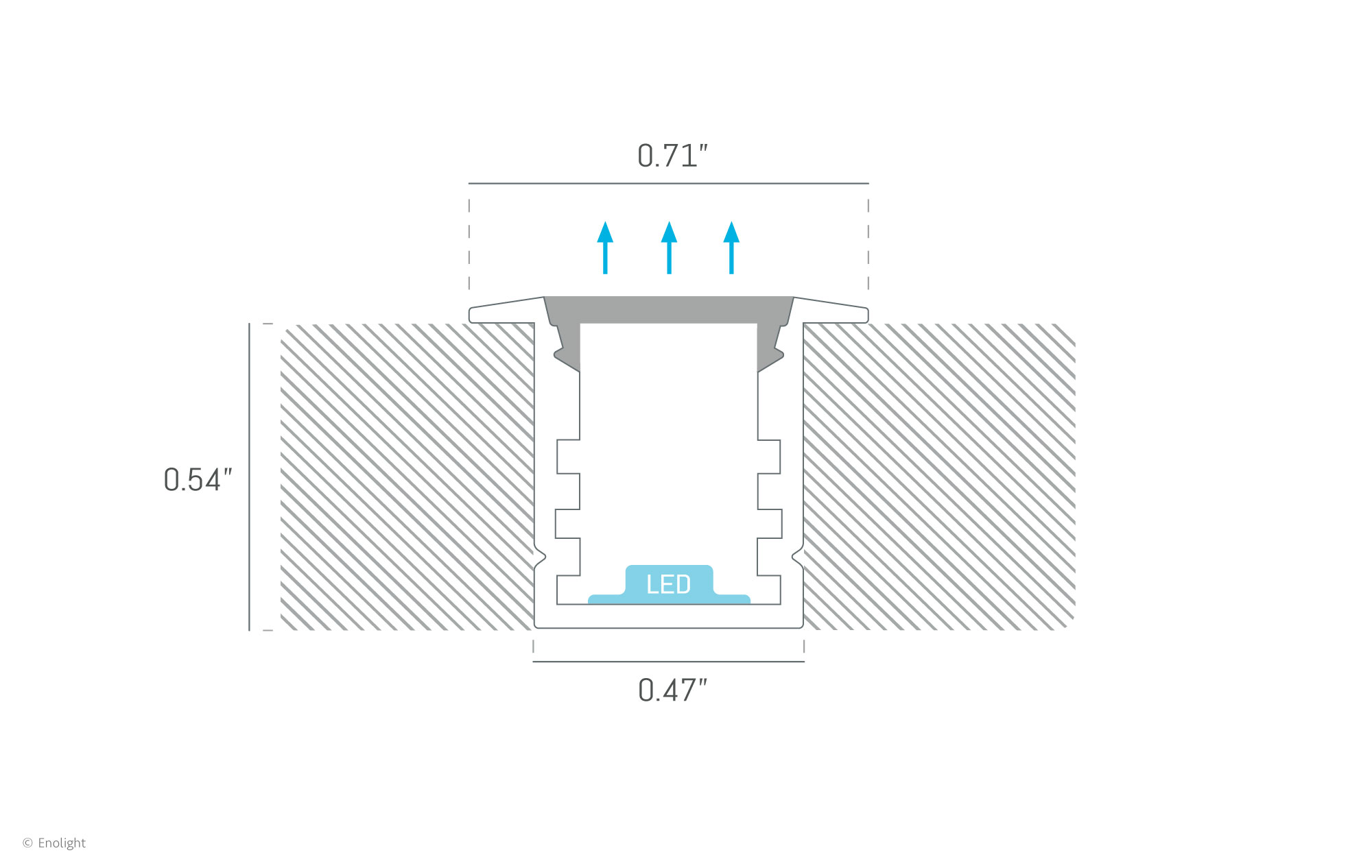 HYN1815F Linear Trim Recessed Lighting with Flush Frosted Lens