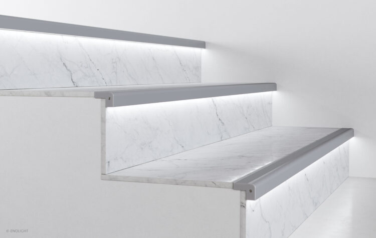 STP6826F Anti-Slip Tile Stair Nosing Down Lighting with Flush Frosted Lens