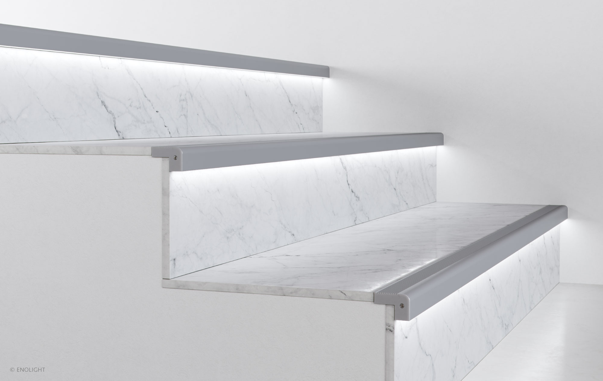 STP6826F Anti-Slip Tile Stair Nosing Down Lighting with Flush Frosted Lens