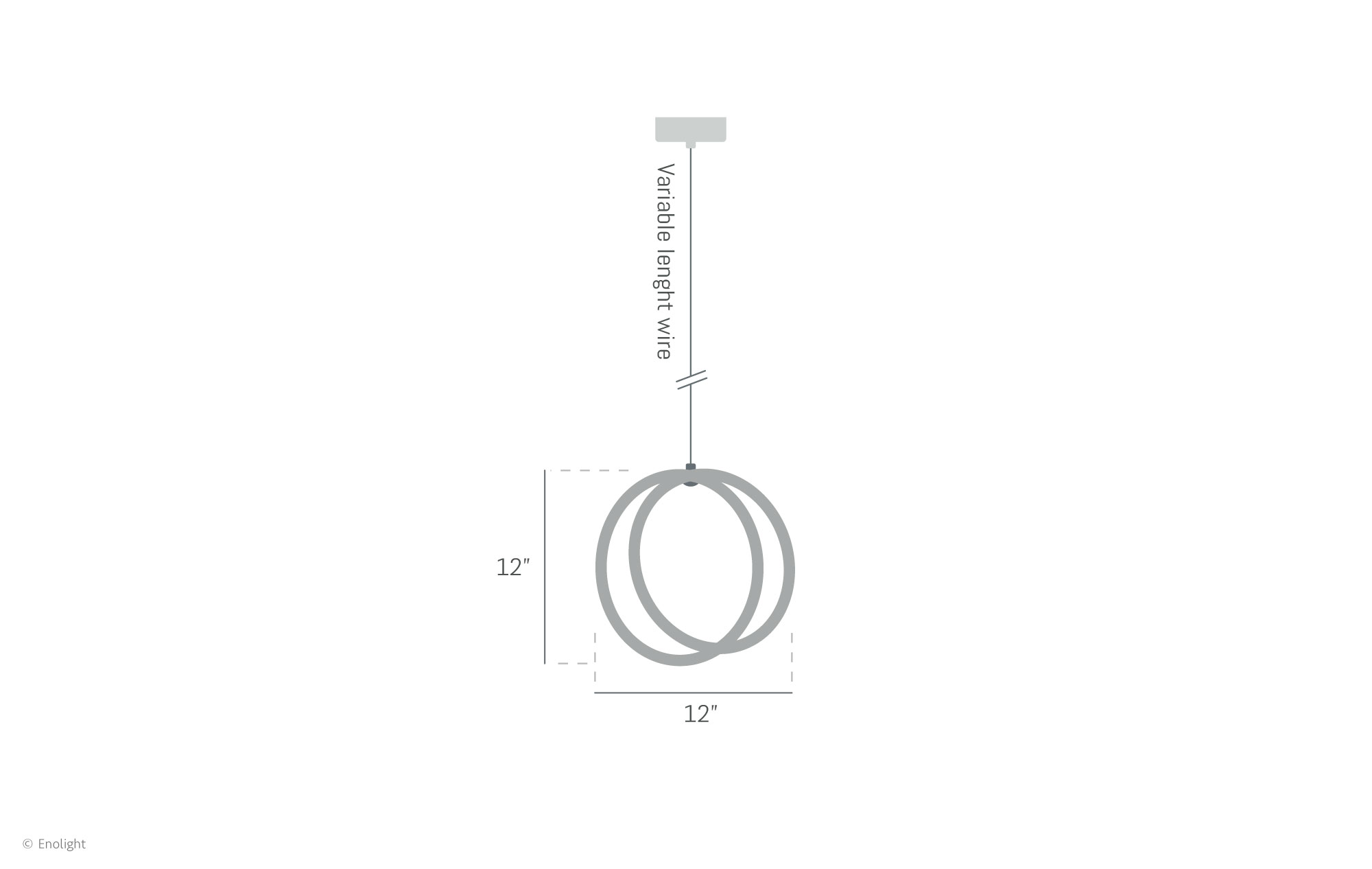 WAV360ST FreeForm 360° Nordic Line Style Chandelier Drawing