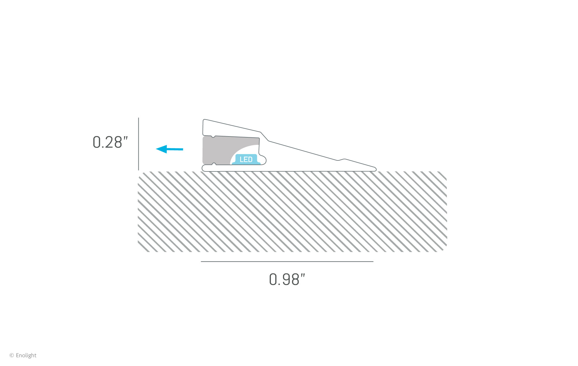 CAB206F Slim Surface Indirect Linear Shelf Light with Flex Frosted Lens