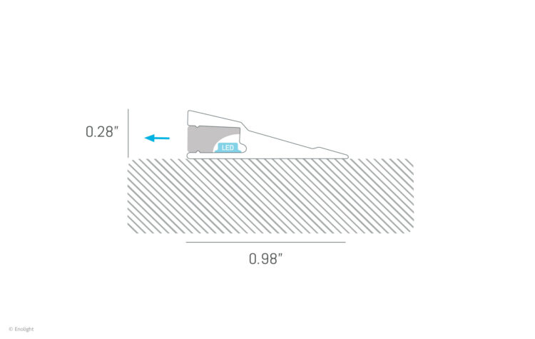 CAB206F Slim Surface Indirect Linear Shelf Light with Flex Frosted Lens