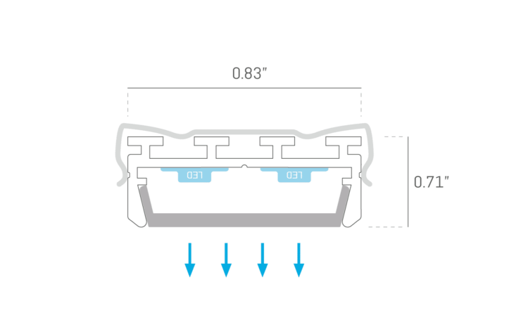CAB2405F Cabinet Closet Super Bright Surface Linear Light with Flush Frosted Lens