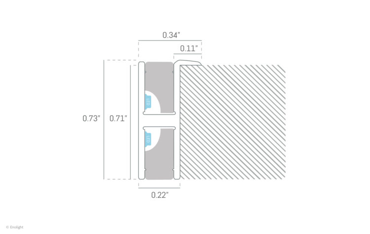 CAB207F Invisible Up Down Beam Glow Shelf Backlight with Flex Frosted Lens