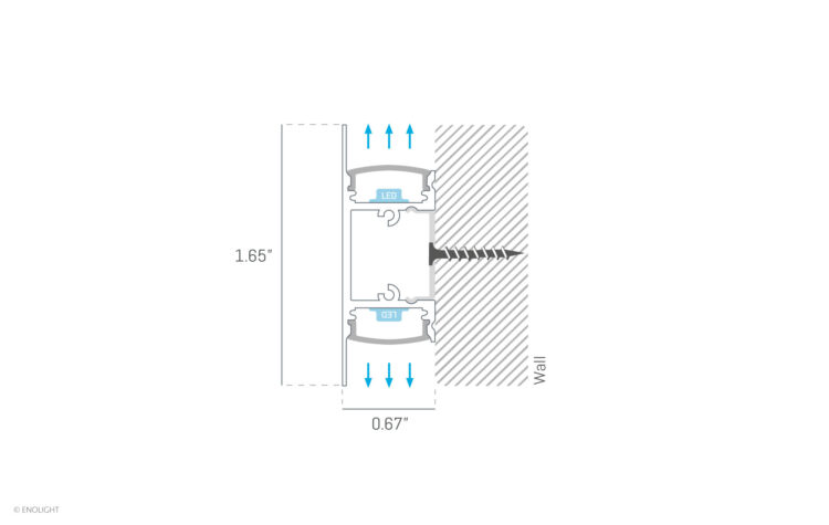 HRZ1402F Runner Surface Wall Sconce with Indirect Uplight and Downlight