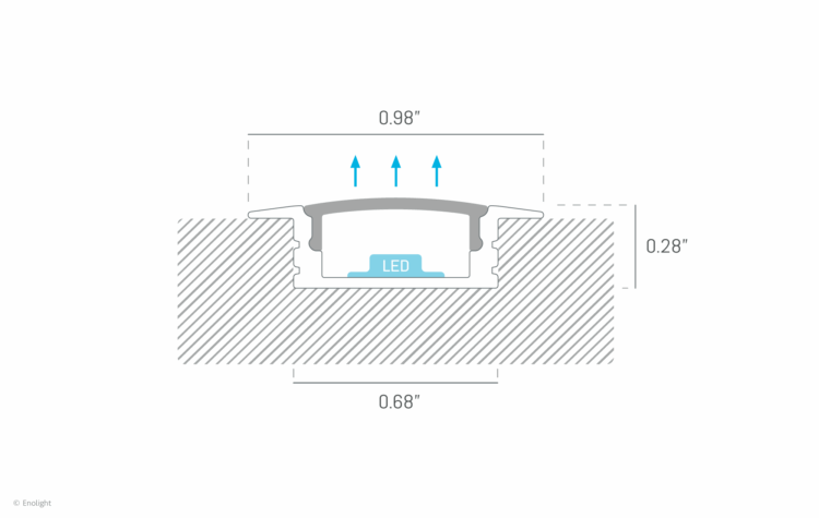 HYN1204C Recessed Linear Trim Light with Curved Frosted Lens