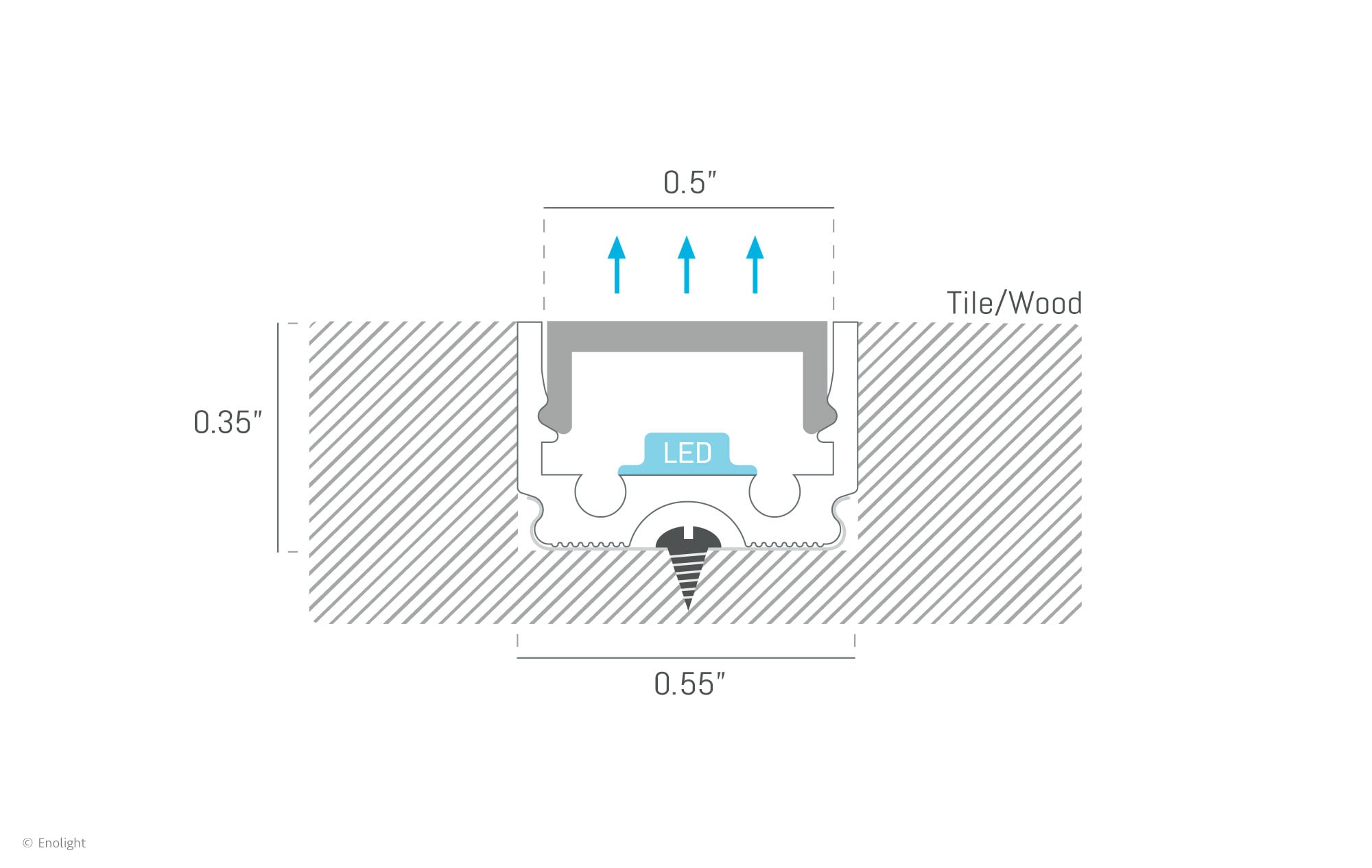 HYN1409F Recessed Surface Linear Light with 1/2" Sand Texture Frosted Lens - Image 2