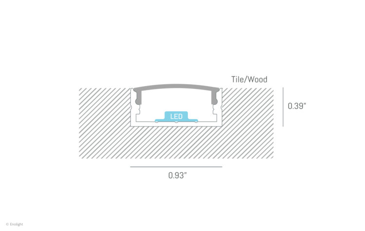 HYN2002C Trimless Recessed Surface Linear Light with Curved Frosted Lens