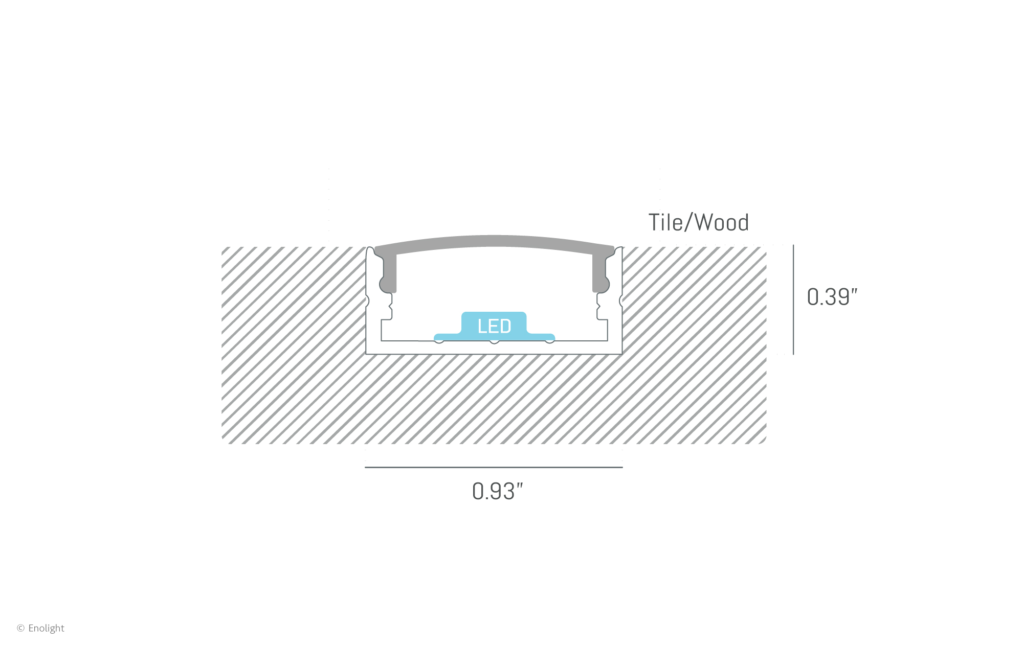 HYN2002C Trimless Recessed Surface Linear Light with Curved Frosted Lens