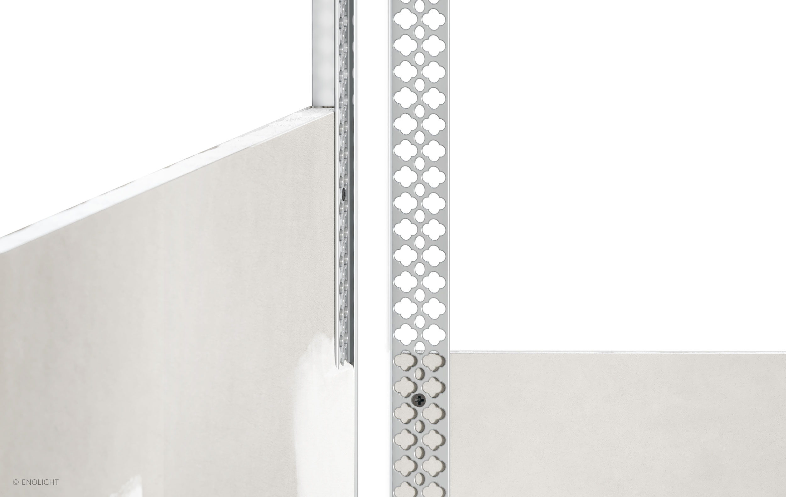 SPK4615F Trimless Inner Corner Plaster-In Linear Light with 1/2" Frosted Lens