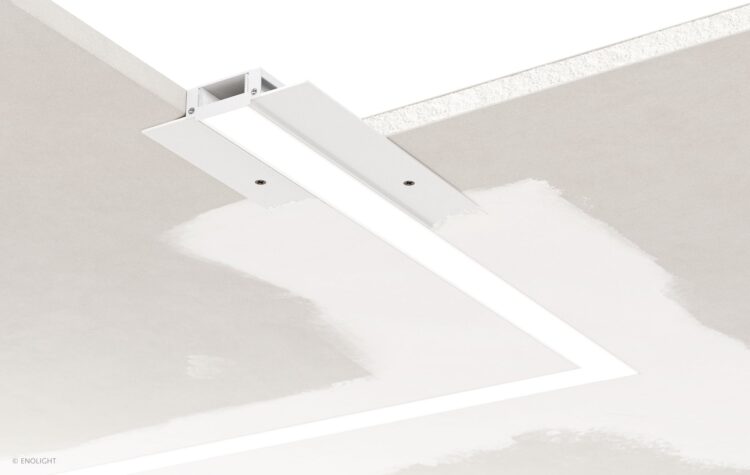 SPK7515F Drywall Recessed Linear Light with 1" Sand Texture Frosted Lens