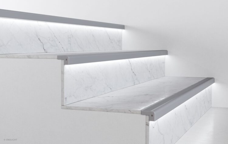 STP6826F Non-Slip Safety Stair Nosing Down Lighting with Flush Frosted Lens