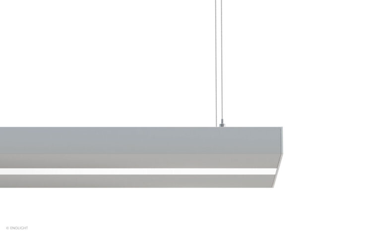 VIV15023F Suspended Direct Indirect Linear Light with Flush Frosted Lenses