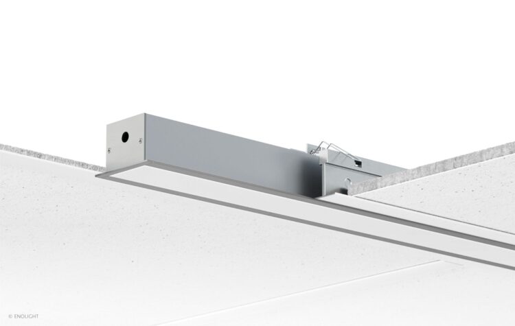 VIV5535F Extendable Recessed Ceiling Board Linear Light with 1.5" Frosted Lens